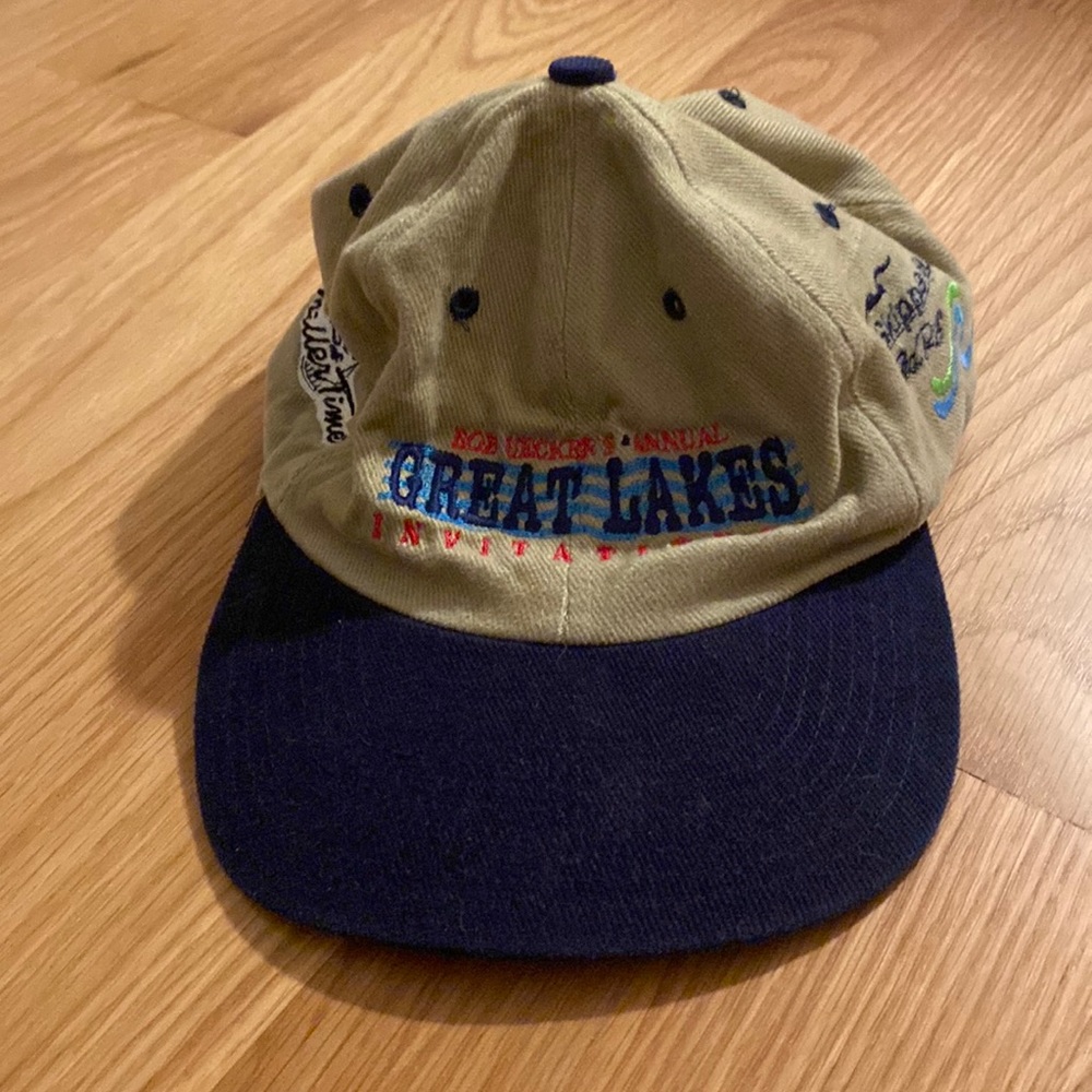 Vintage brown corduroy Great Lakes flat brim hat